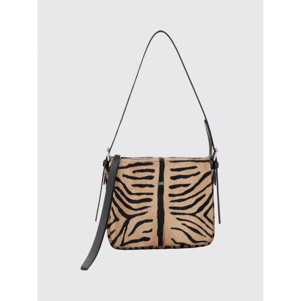 Fendi Women Mini Shoulder Bag Fendi In Animal-Print Calf Hair With Metal Logo